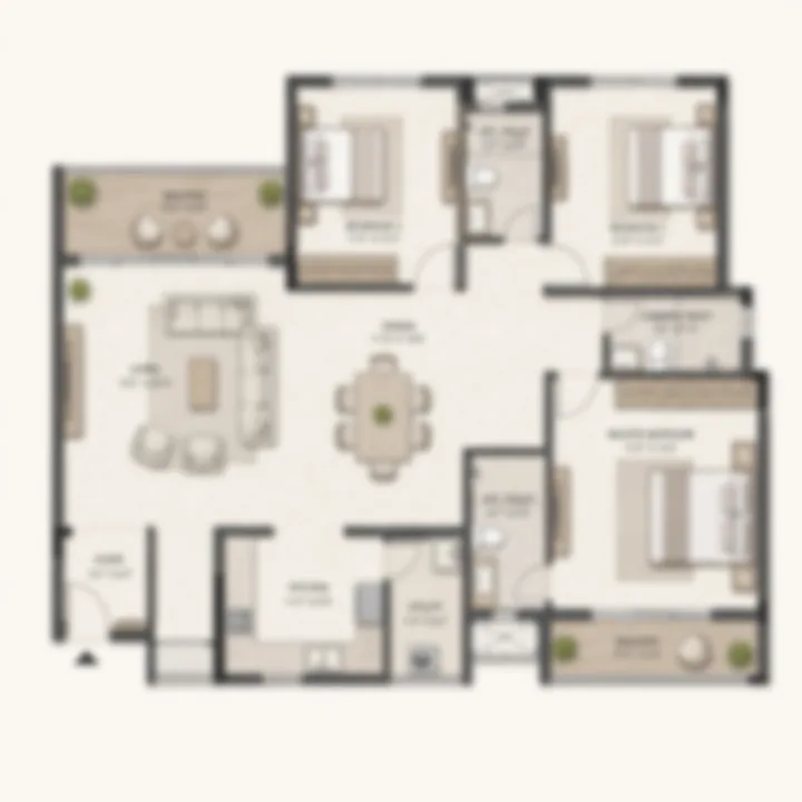Assetz Nari & Nami 3 BHK apartment floor plan, indicative 1,500 to 1,850 sq ft