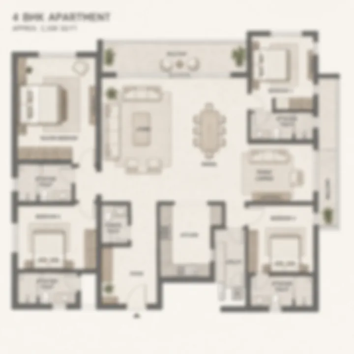 Assetz Nari & Nami 4 BHK apartment floor plan, indicative 2,150 to 2,500 sq ft